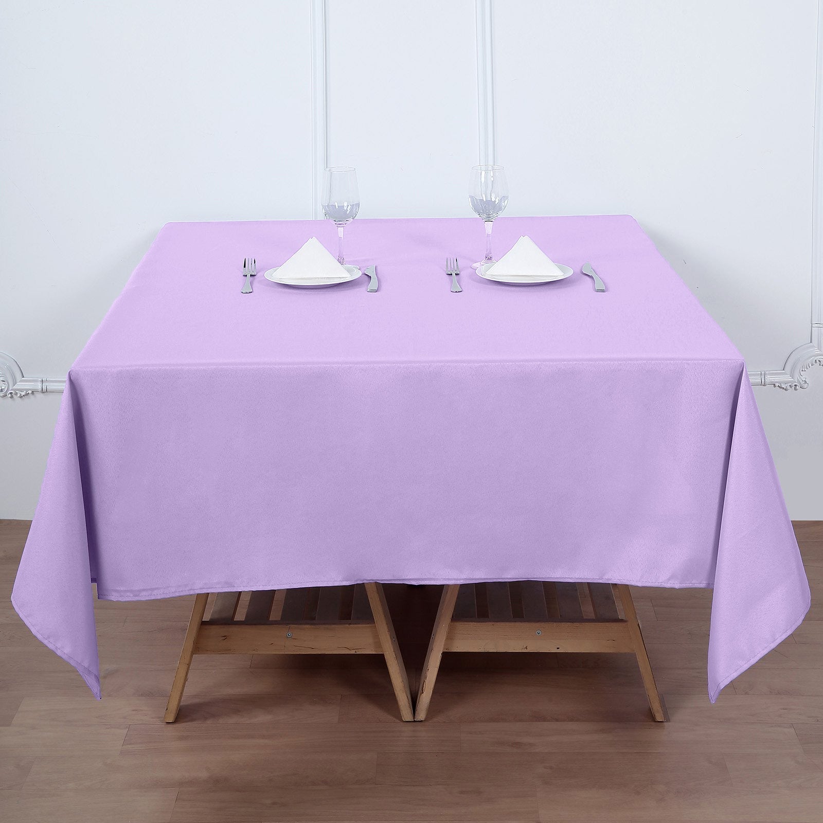 Lavender Lilac Polyester Square Tablecloth 70"x70"