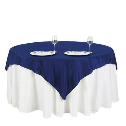 Navy Blue Table Overlay 70 Inch Square Polyester