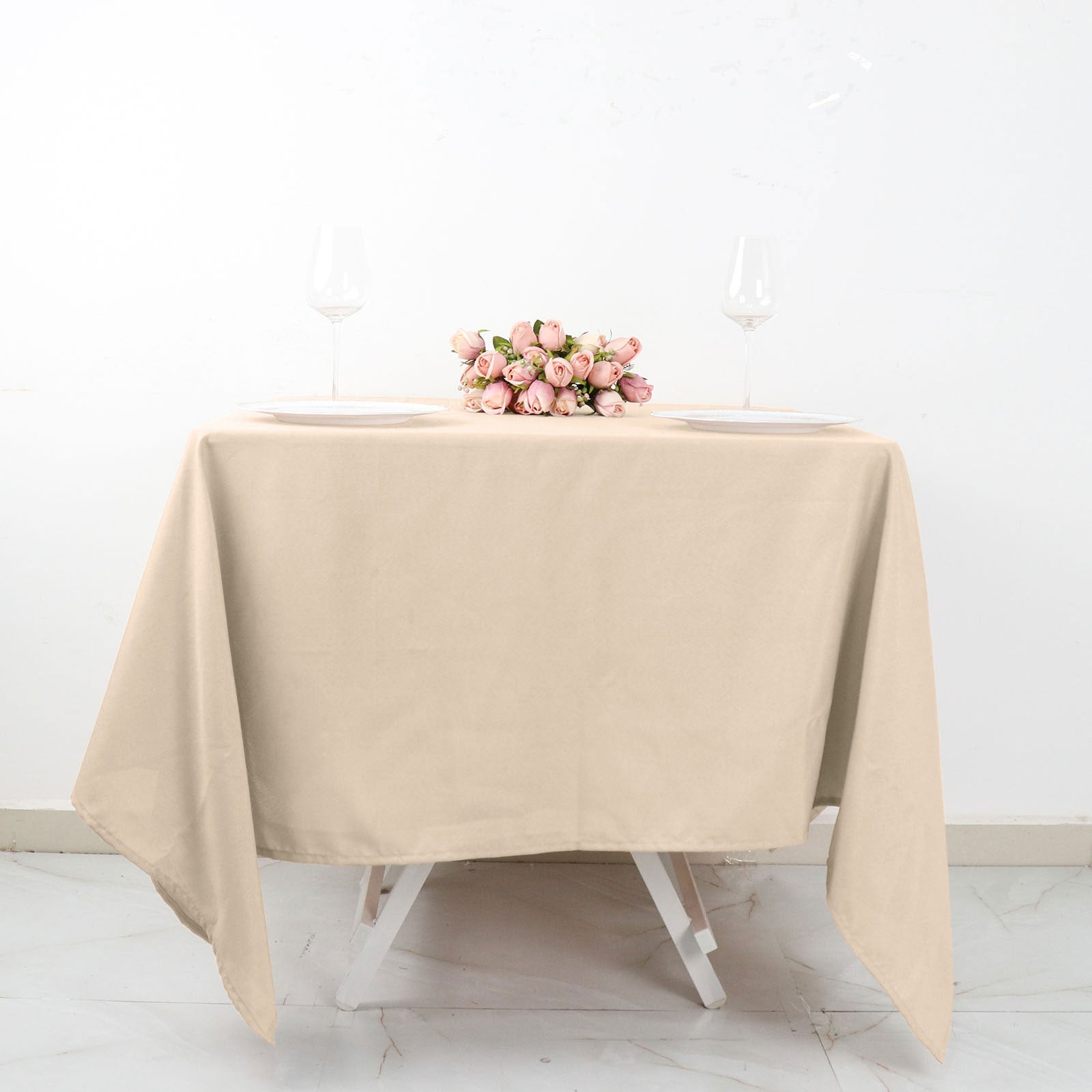 Nude Polyester Square Tablecloth 70"x70"