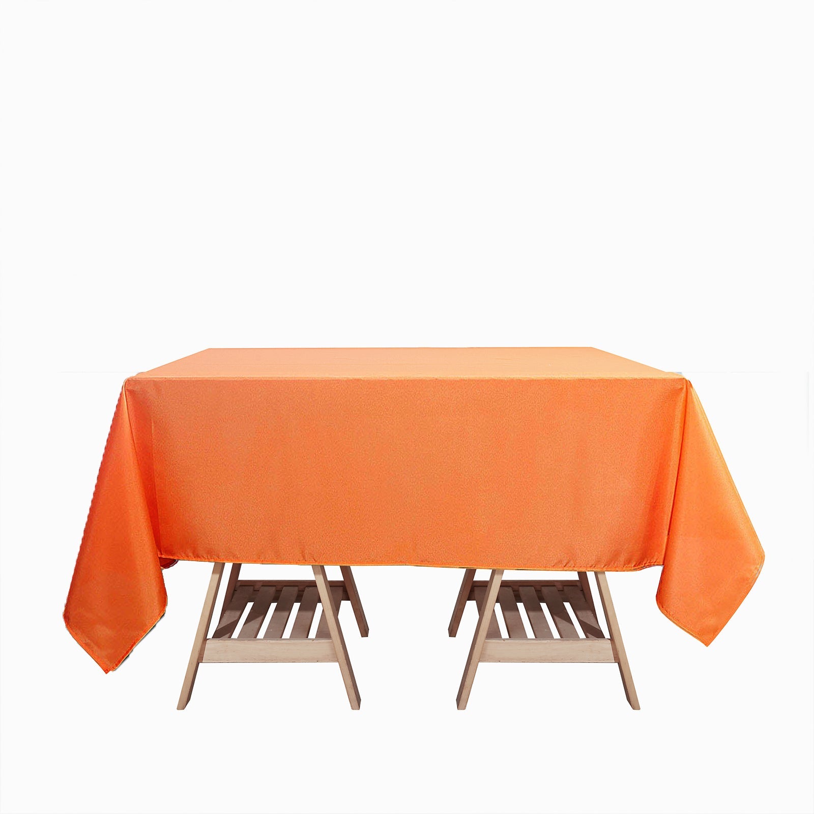 70 Inch Square Orange Polyester Tablecloth