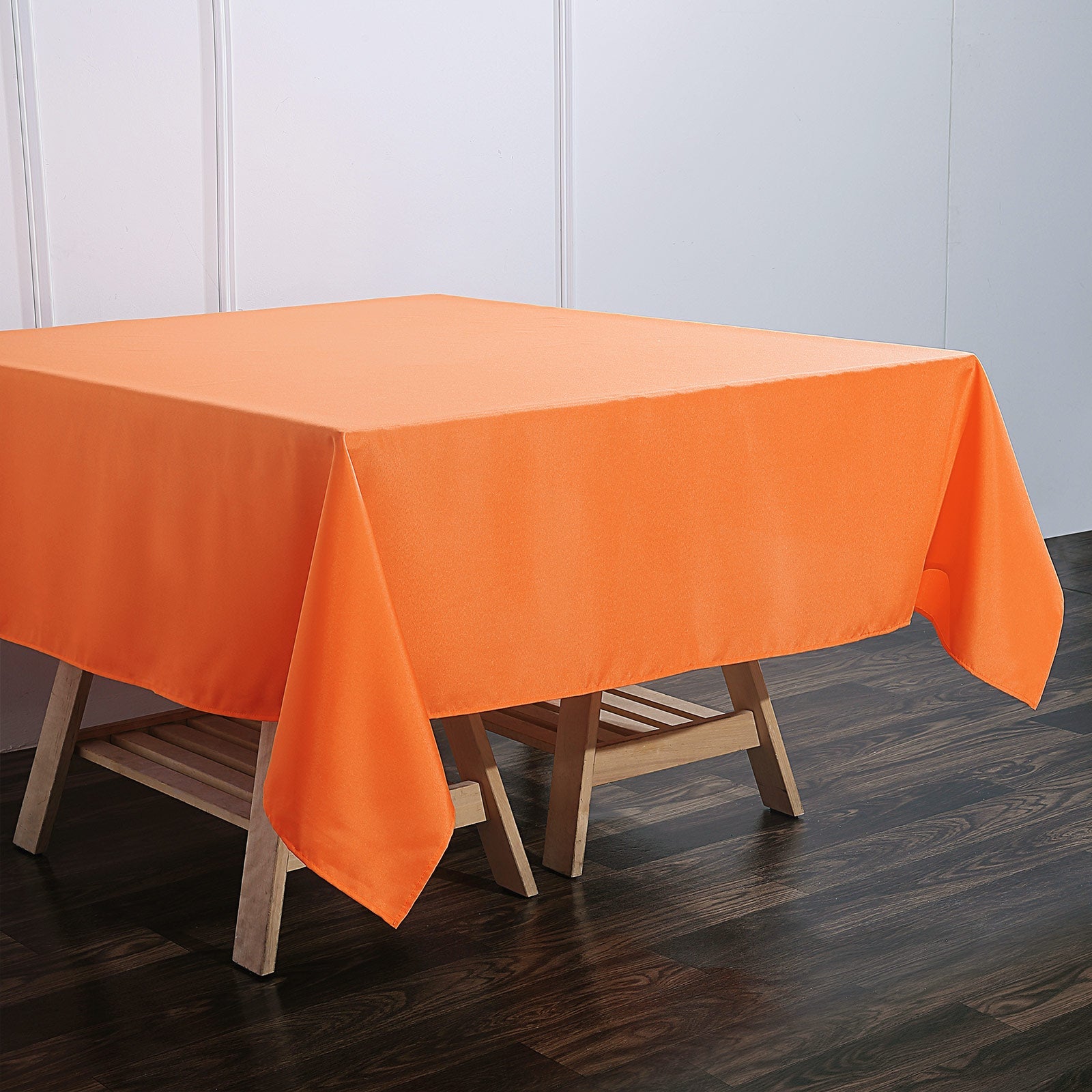 70 Inch Square Polyester Orange Tablecloth