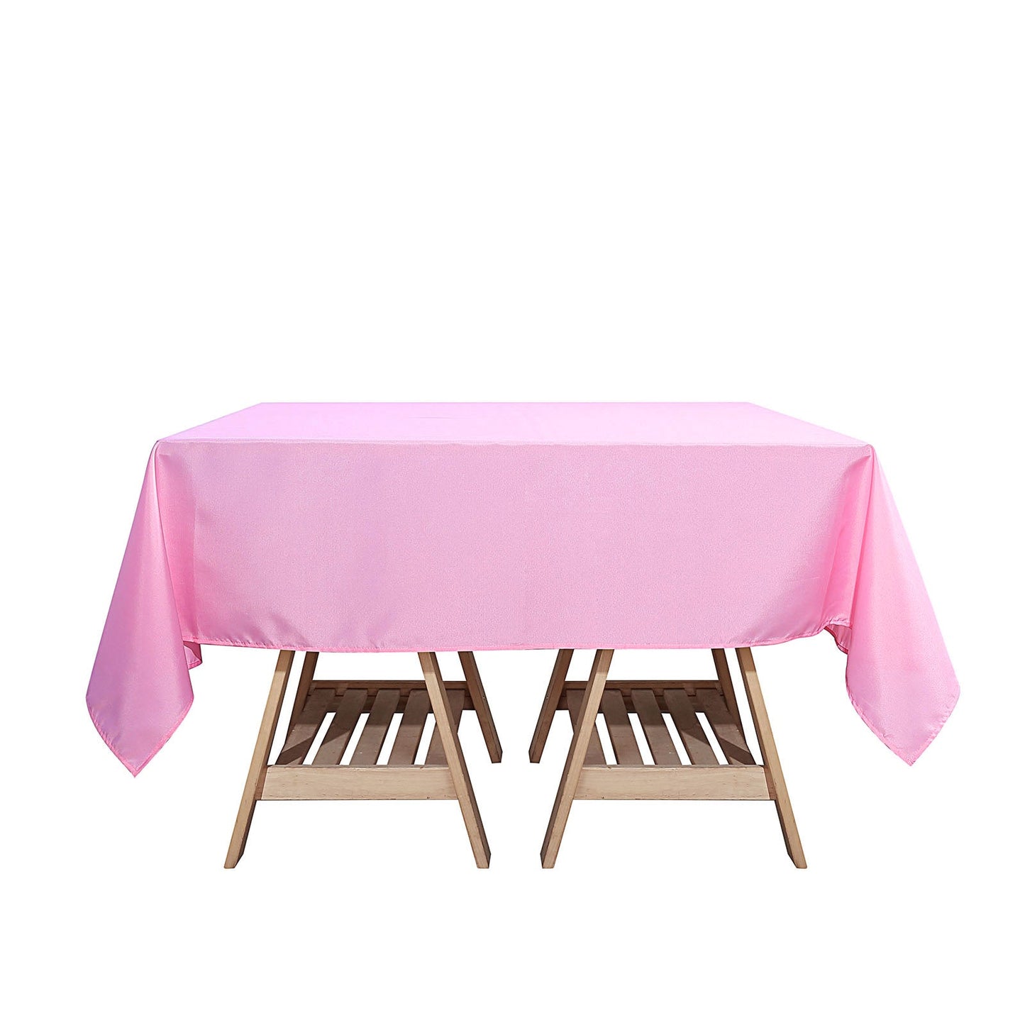 70 Inch Square Pink Polyester Tablecloth