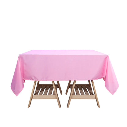 70 Inch Square Pink Polyester Tablecloth