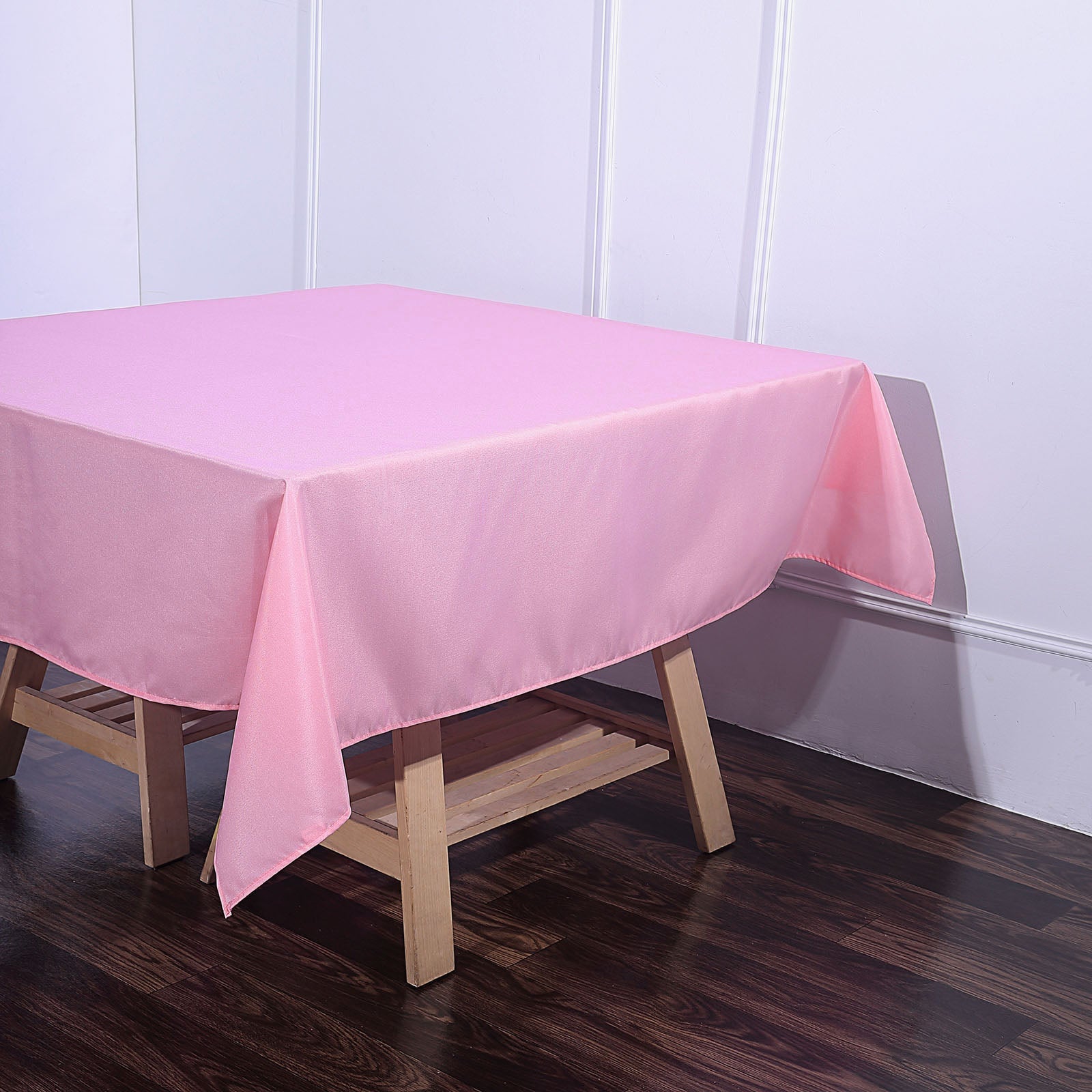 Pink Tablecloth 70 Inch Square in Polyester