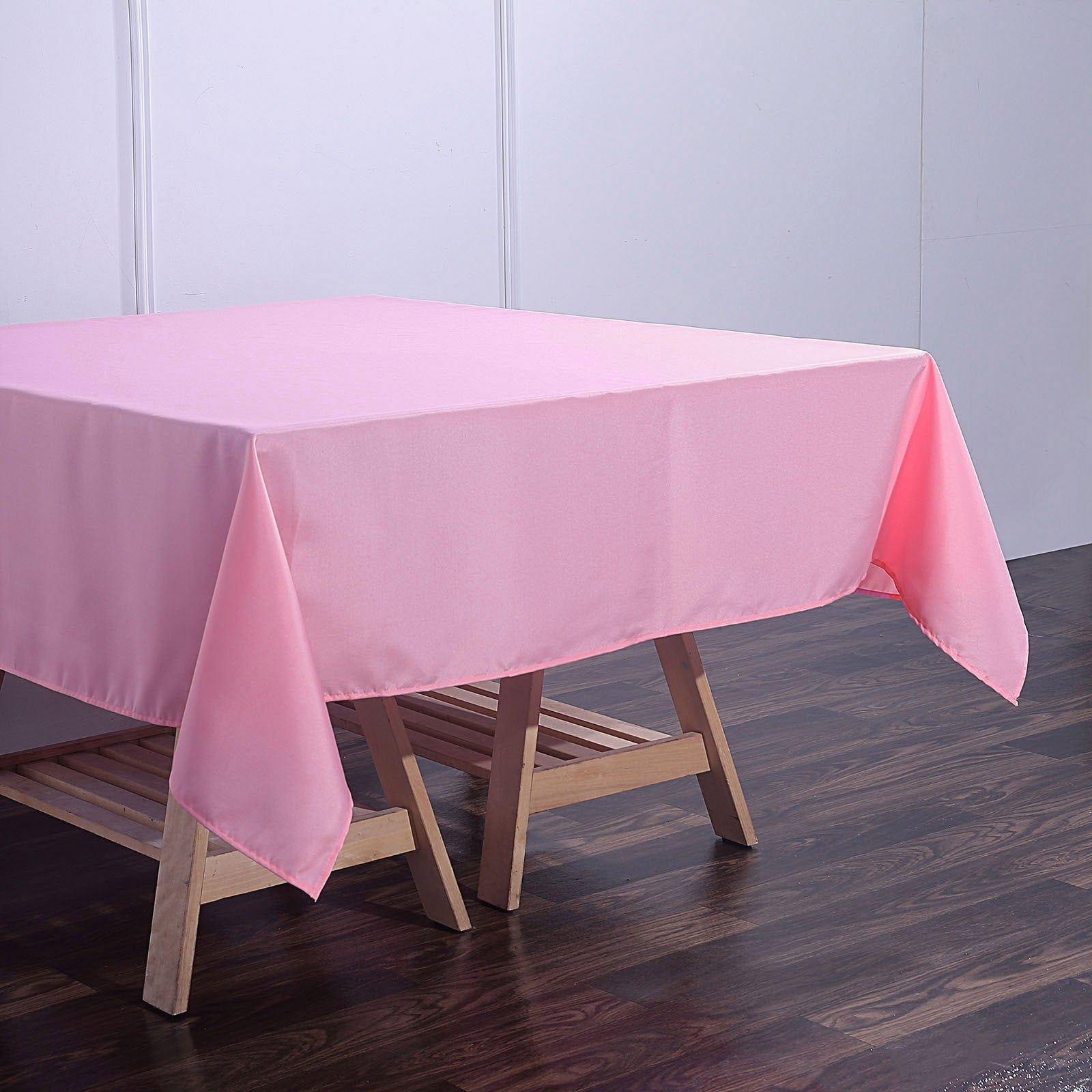 70 Inch Square Polyester Pink Tablecloth
