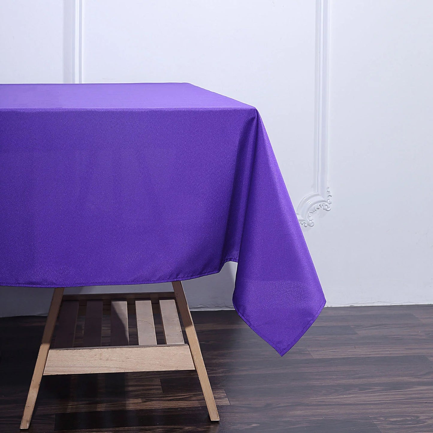 70 Inch Purple Polyester Square Tablecloth