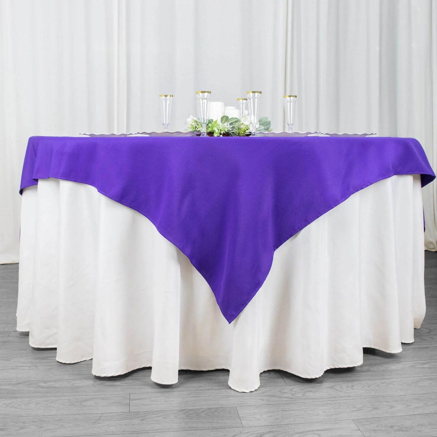 70inch Purple 200 GSM Seamless Premium Polyester Square Table Overlay