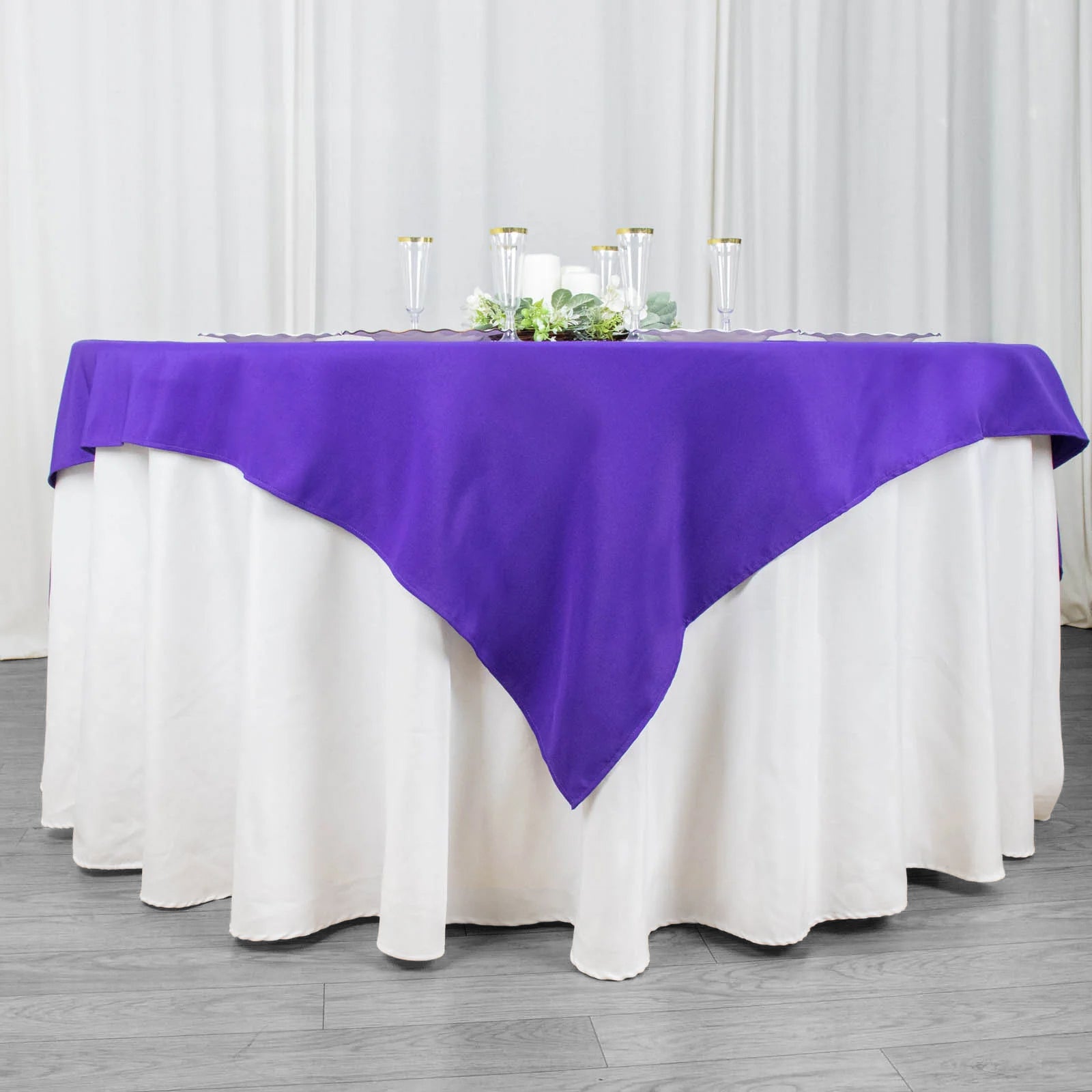 70inch Purple 200 GSM Seamless Premium Polyester Square Table Overlay