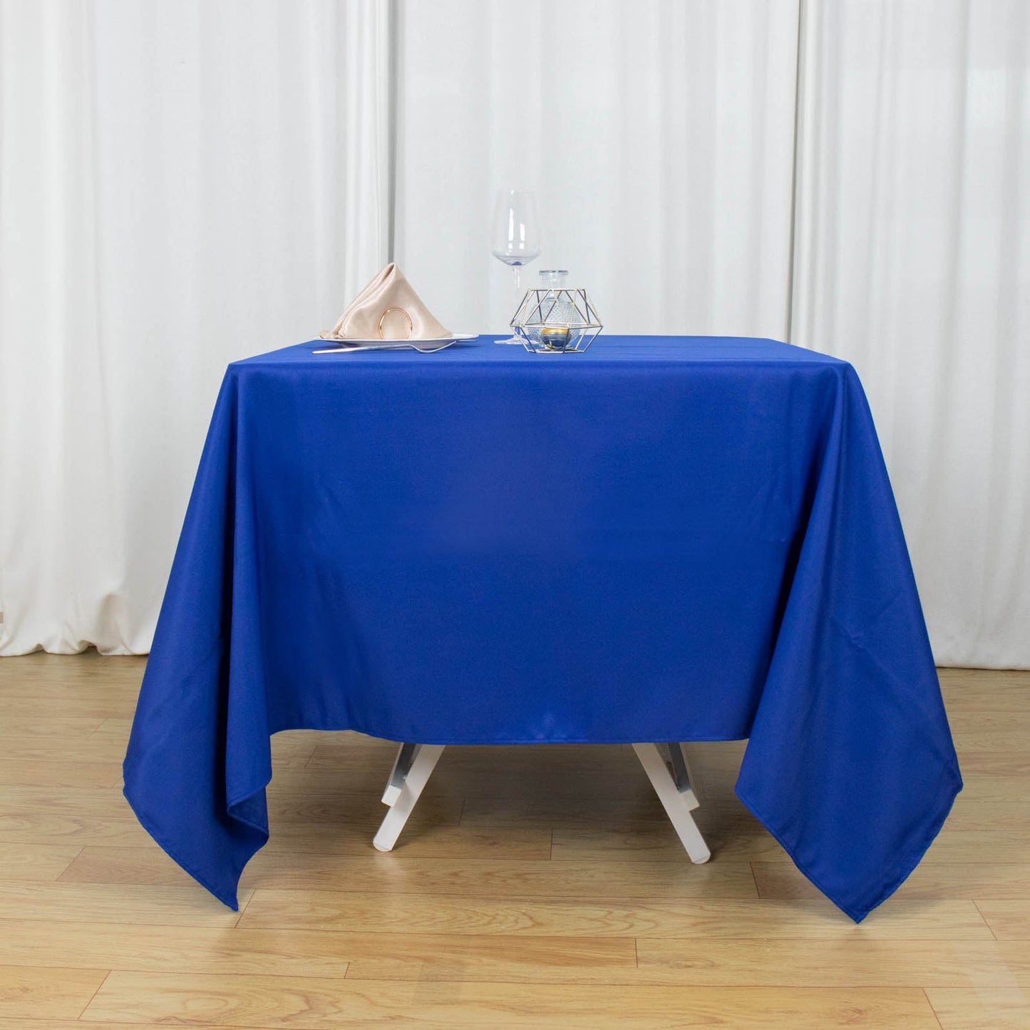 70inch Royal Blue 200 GSM Seamless Premium Polyester Square Tablecloth