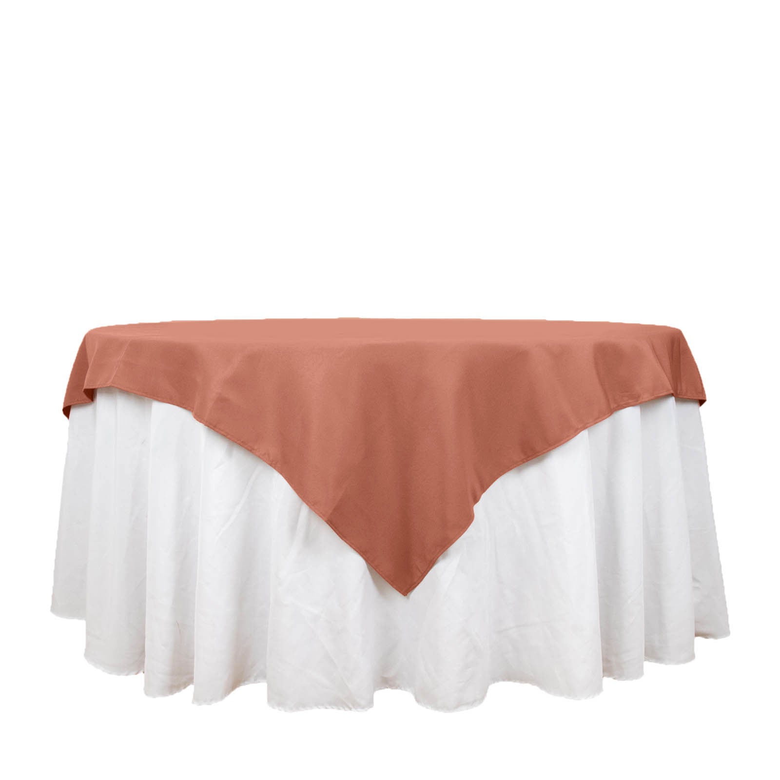 70inch Terracotta 200 GSM Seamless Premium Polyester Square Table Overlay