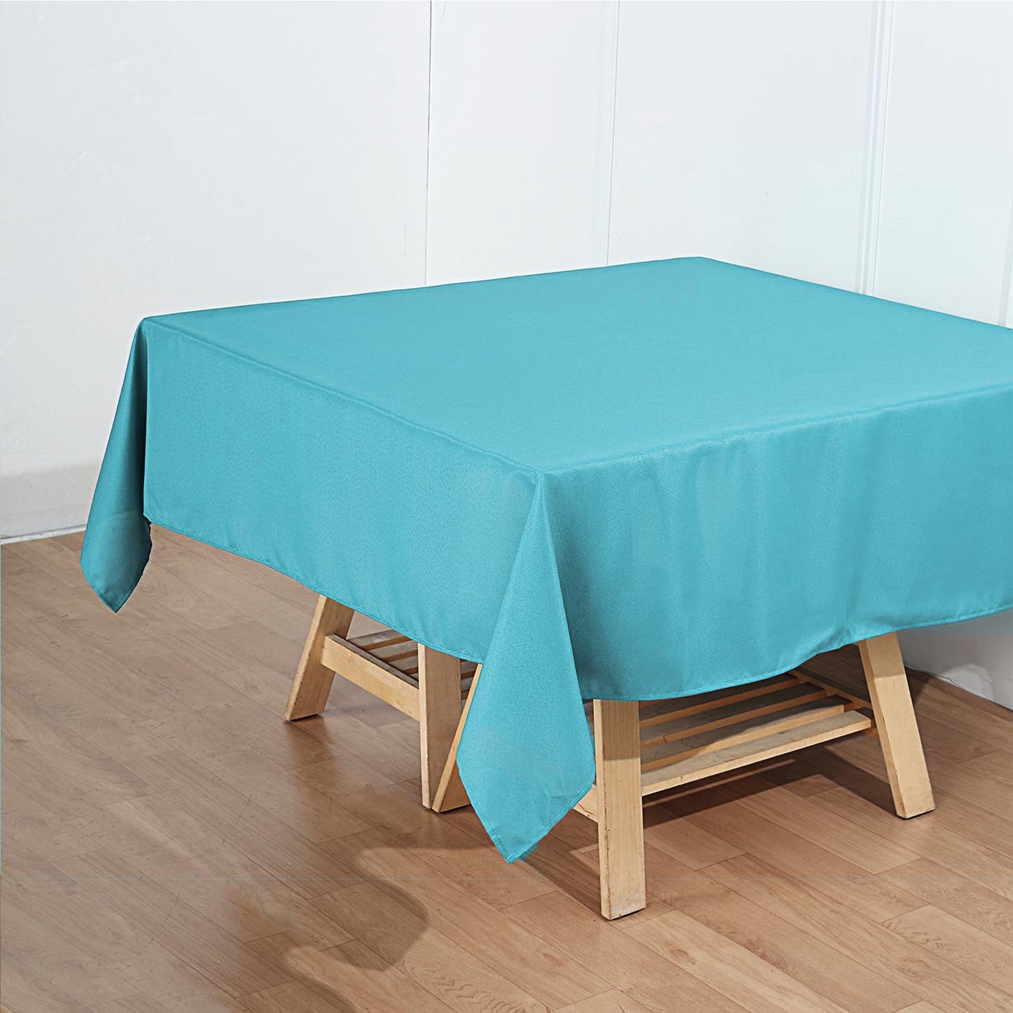 Polyester Square Tablecloth Turquoise 70 Inch