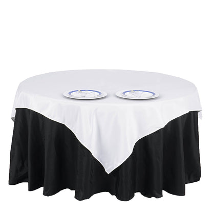 Polyester 70 Inch Square Tablecloth In White