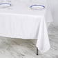 70 Inch White Square Polyester Tablecloth