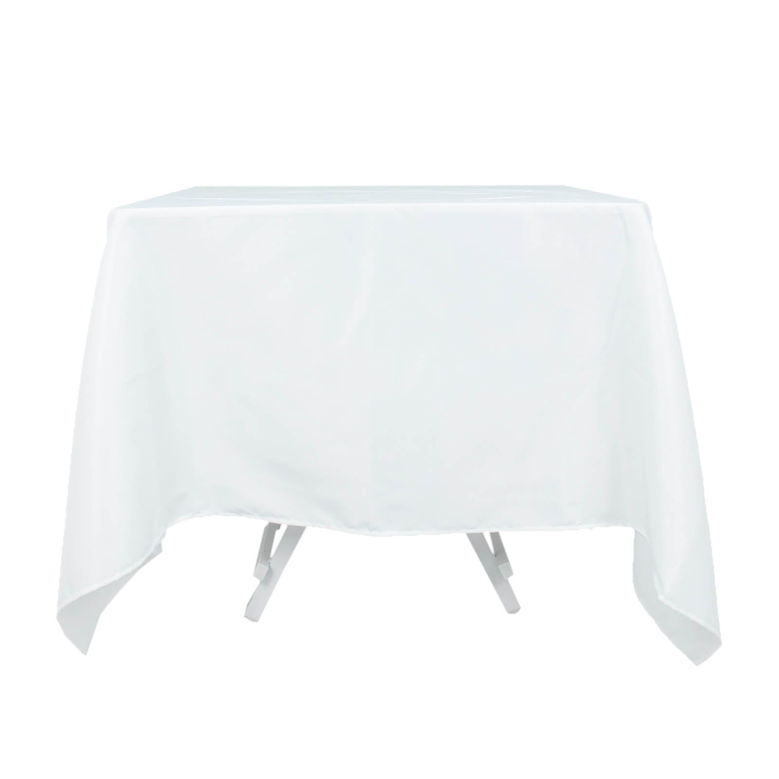 70inch White 200 GSM Seamless Premium Polyester Square Tablecloth