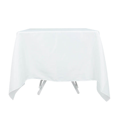 70inch White 200 GSM Seamless Premium Polyester Square Tablecloth