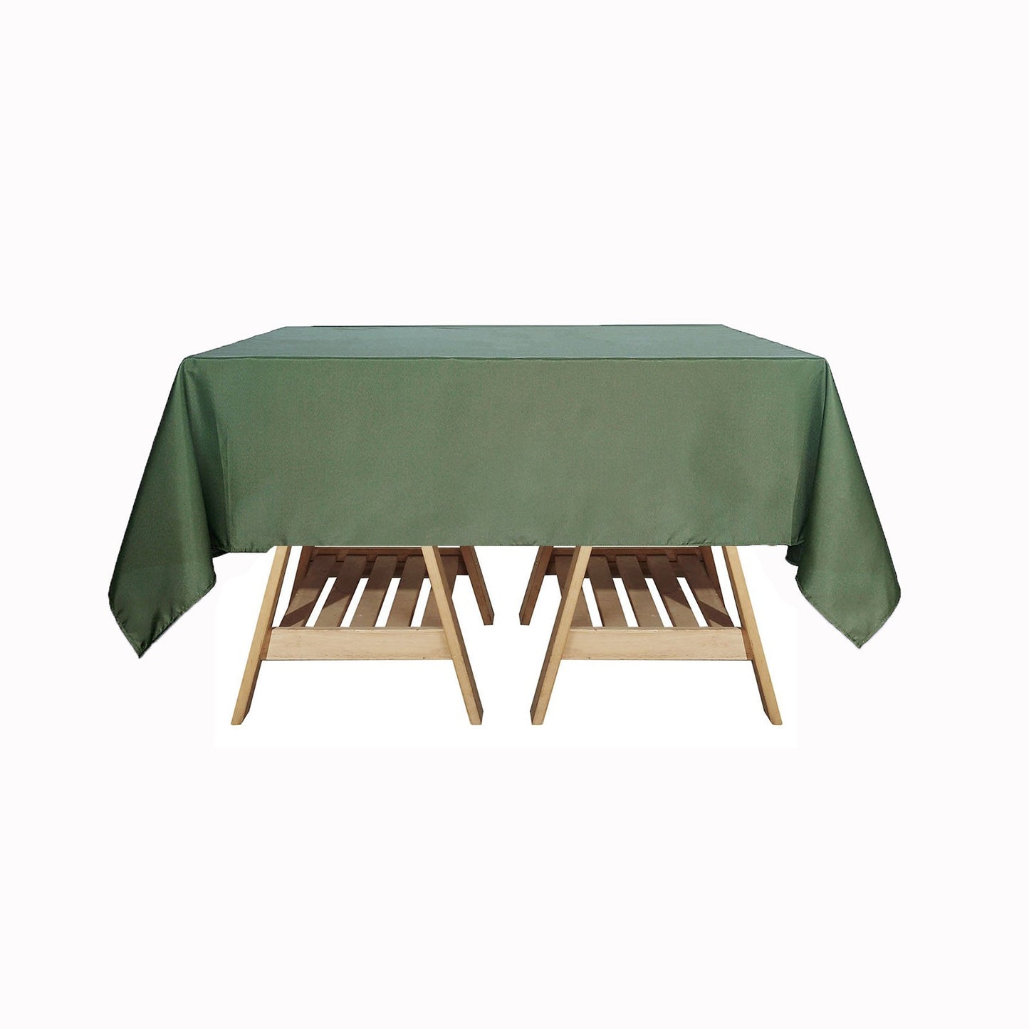 Olive Green Polyester Square Tablecloth 70 Inch