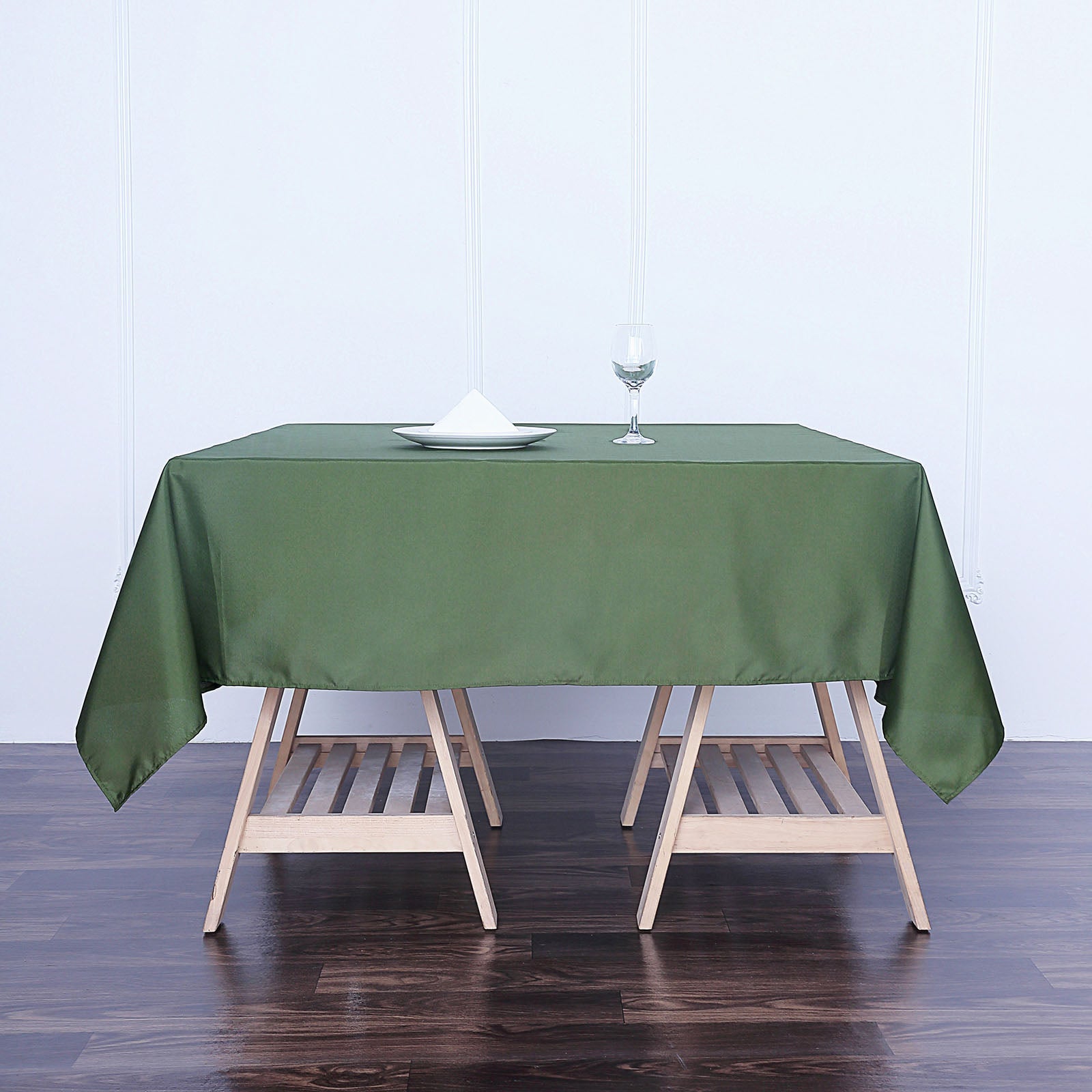 Olive Green Polyester Square Tablecloth 70"x70"