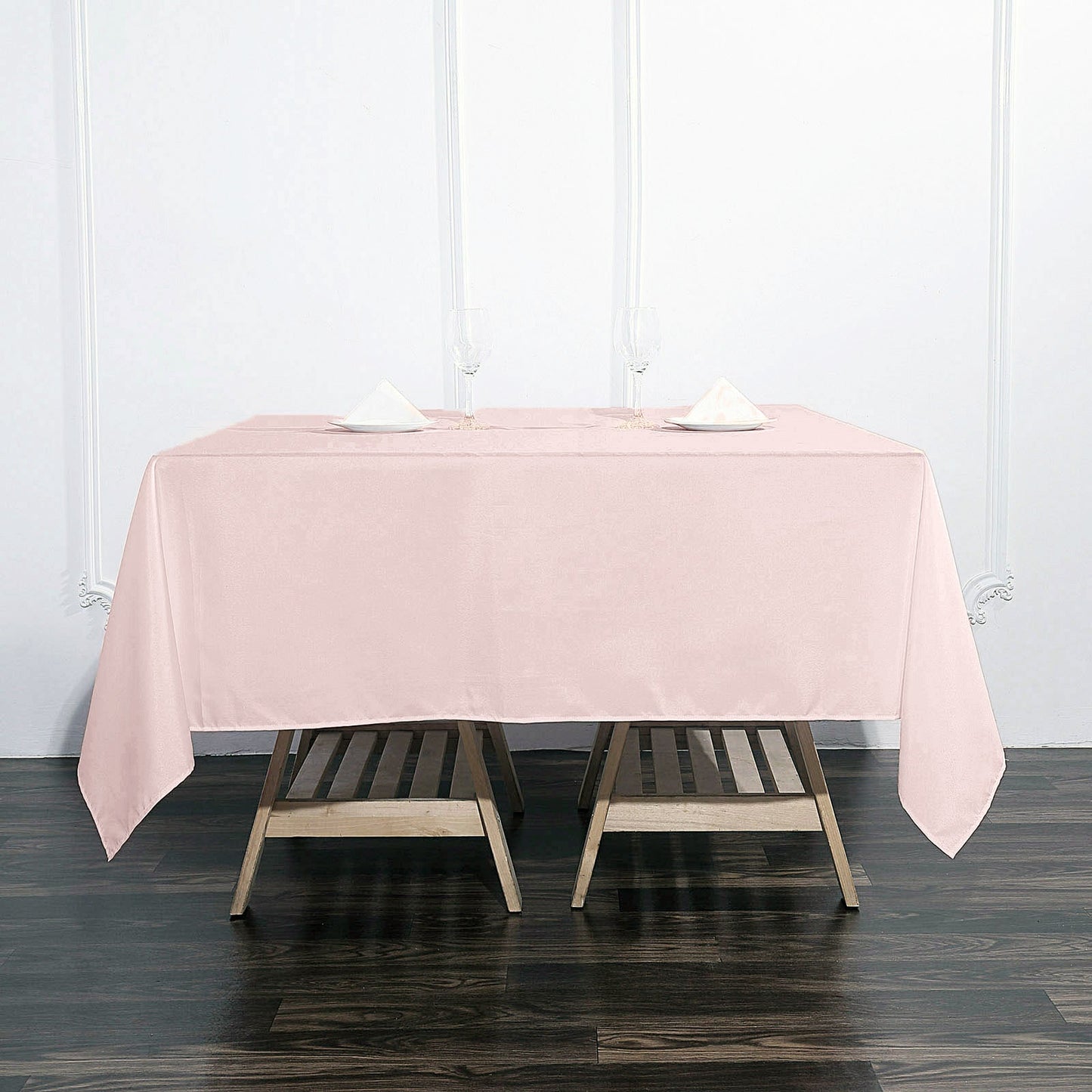 Blue Polyester Square Tablecloth 90"x90"