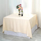 90"x90" Beige Seamless Square Polyester Overlay