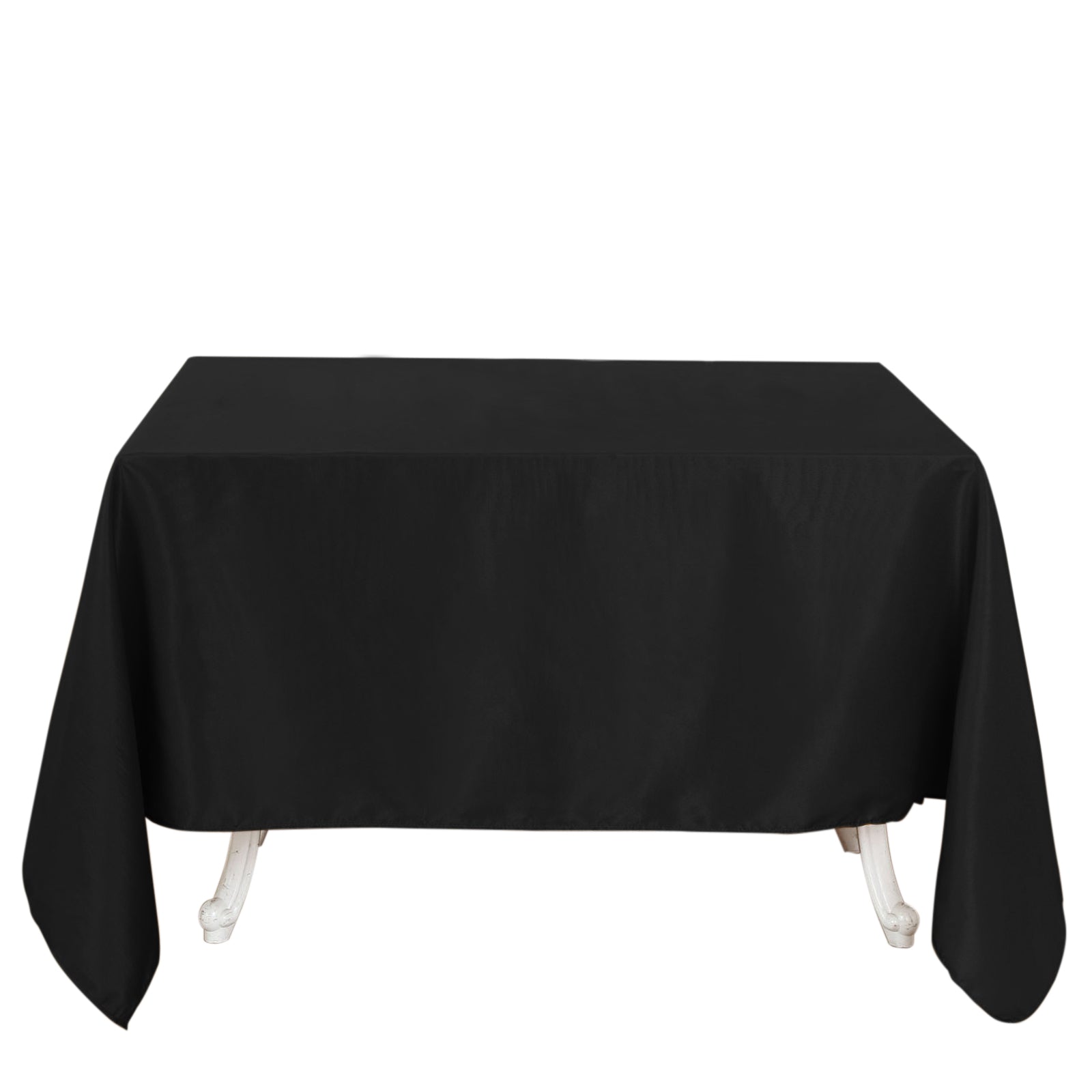 90inch Black 200 GSM Seamless Premium Polyester Square Tablecloth