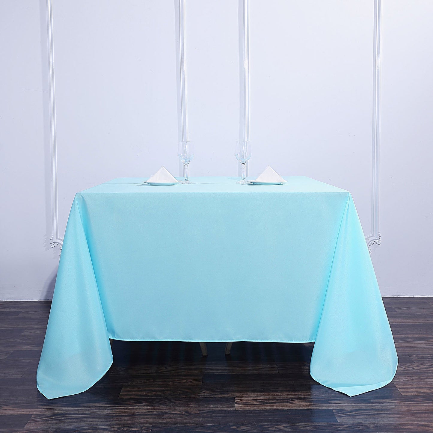 90"x90" Light Blue Seamless Square Polyester Overlay