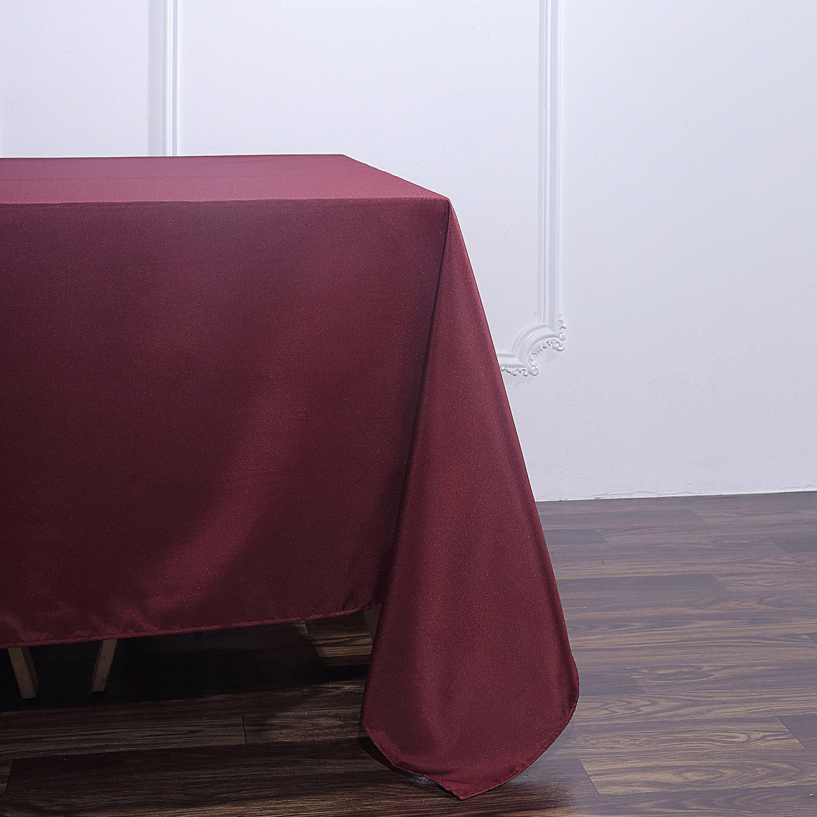 Square Polyester Tablecloth 90 Inch Burgundy