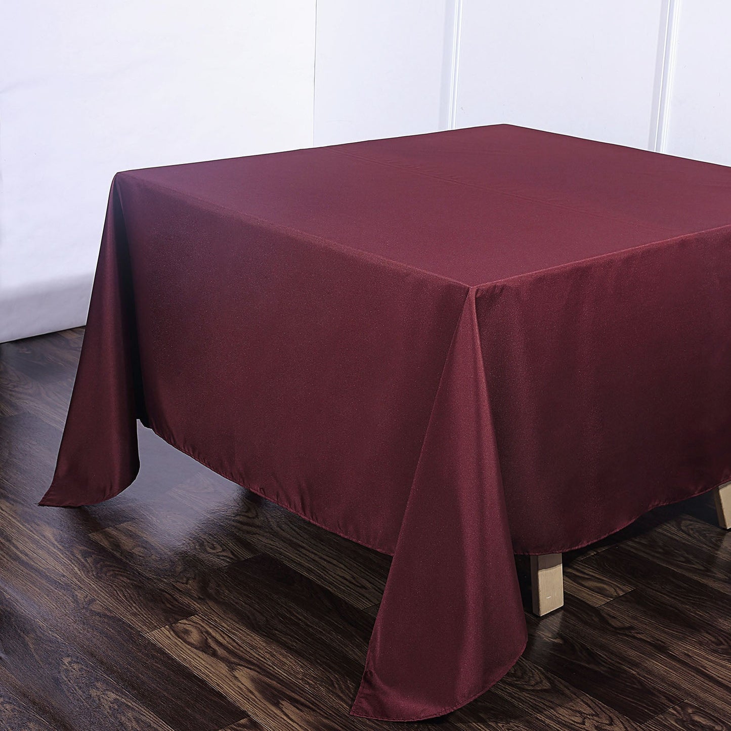 90 Inch Burgundy Tablecloth Square Polyester