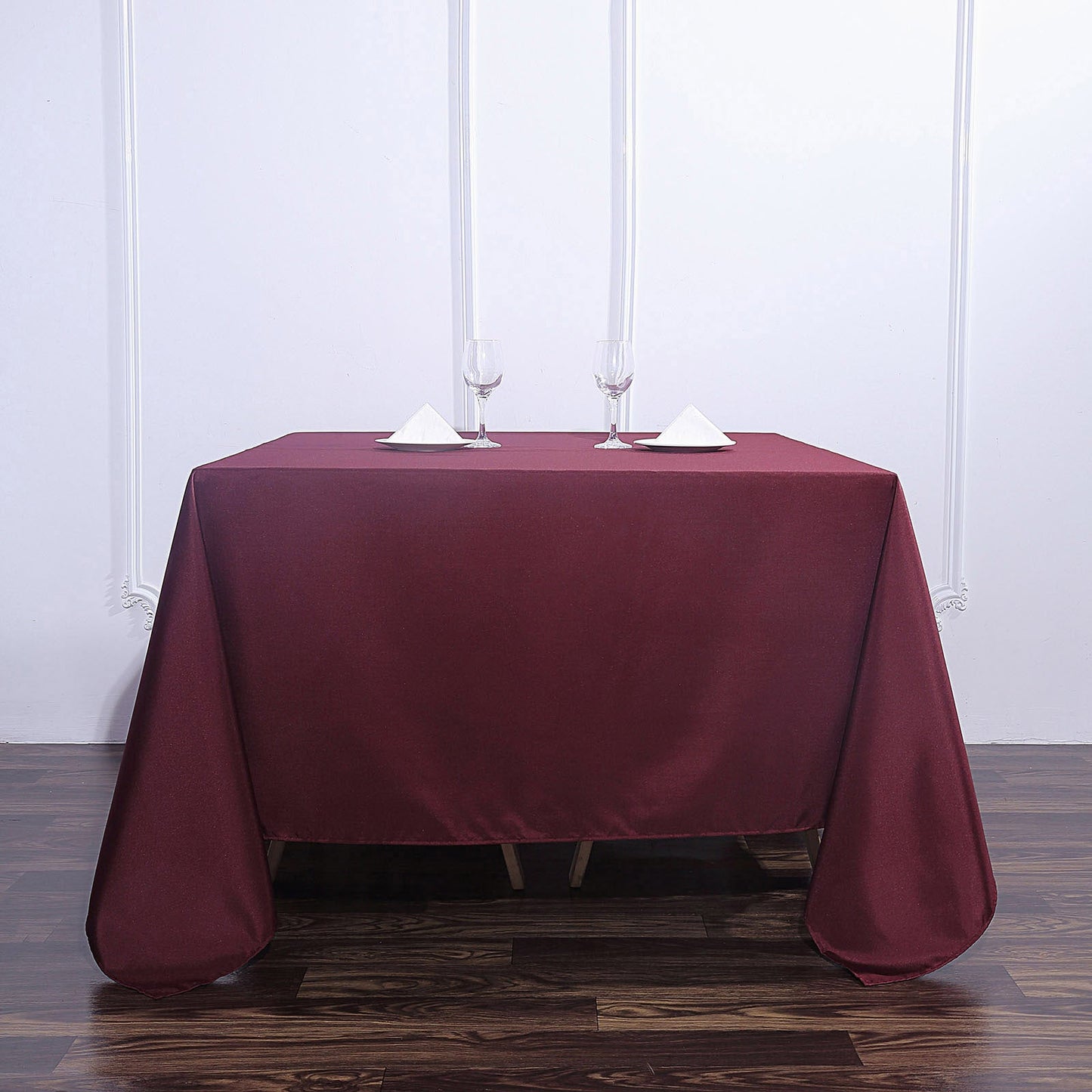 Burgundy Polyester Square Tablecloth 90"x90"