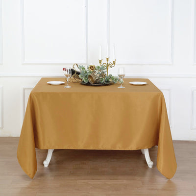 Versatile Décor Options with Gold Polyester Tablecloths
