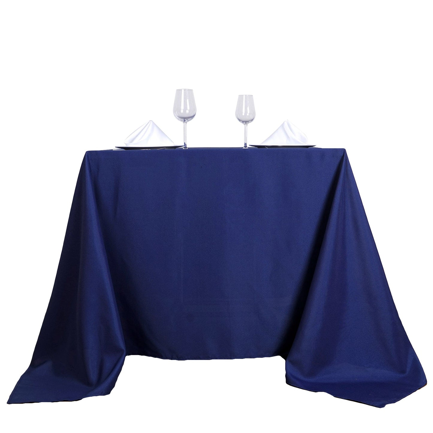 70 inch Navy Blue Square Polyester Tablecloth
