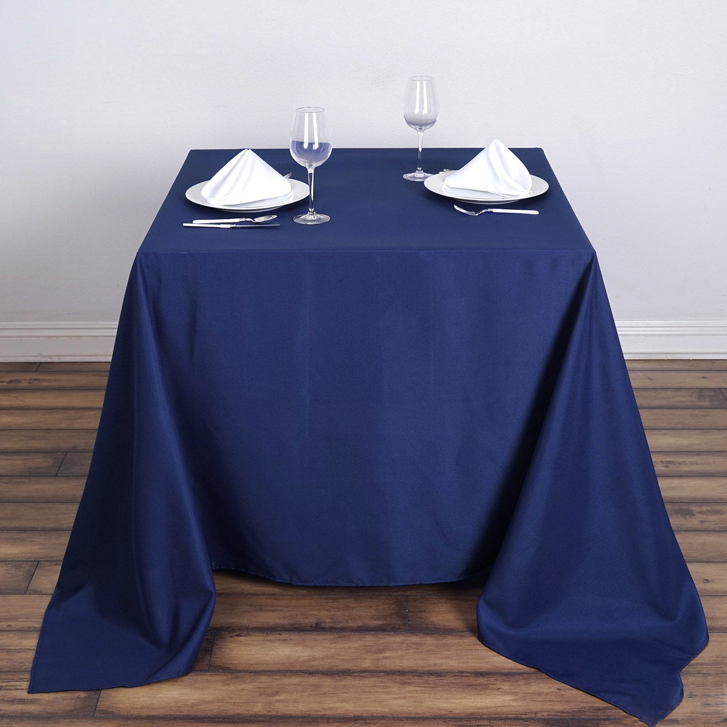 90"x90" Navy Blue Seamless Square Polyester Overlay