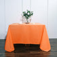 90 Inch Square Orange Polyester Tablecloth