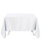 90inch White 200 GSM Seamless Premium Polyester Square Tablecloth