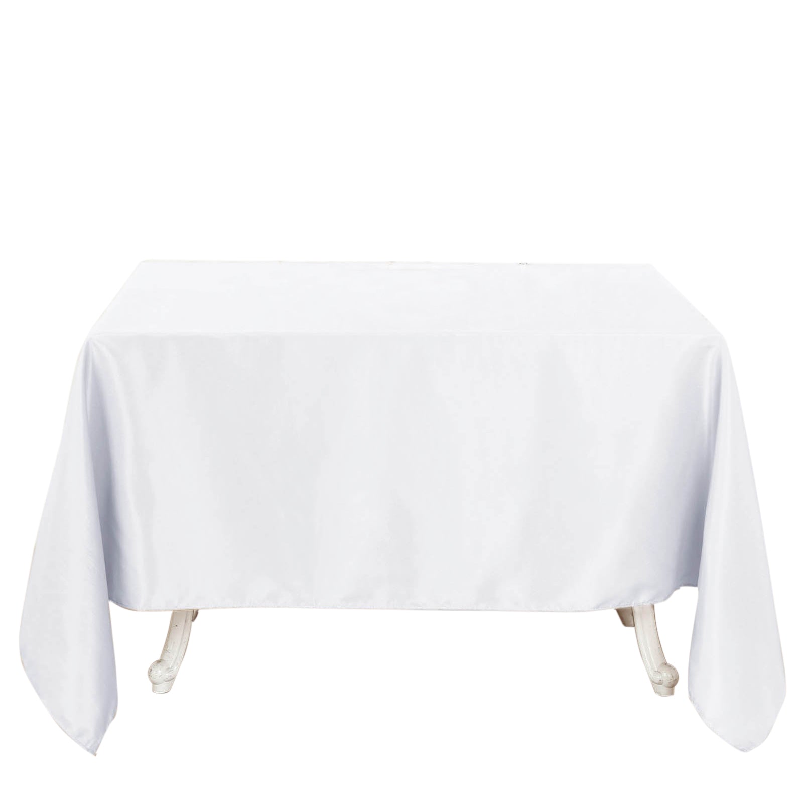 90inch White 200 GSM Seamless Premium Polyester Square Tablecloth