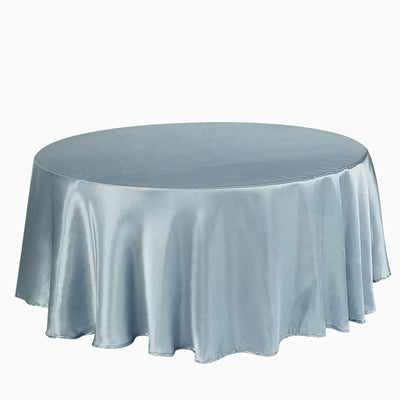 Seamless Elegance with Dusty Blue Satin Tablecloth