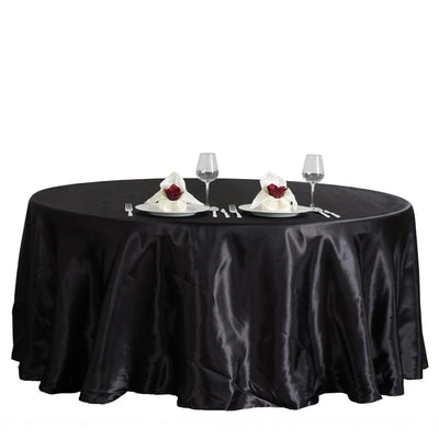 A Touch of Luxury with Black Satin Tablecloth