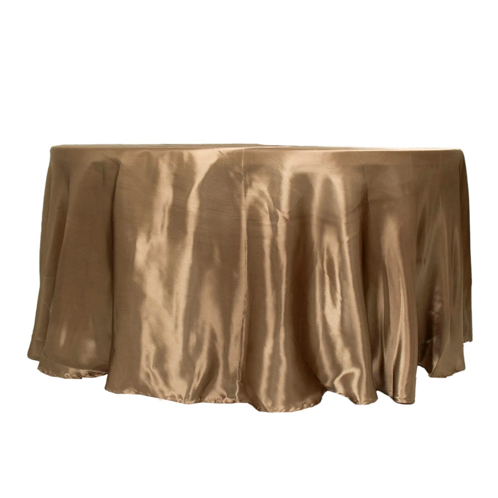 120inch Taupe Smooth Satin Round Tablecloth