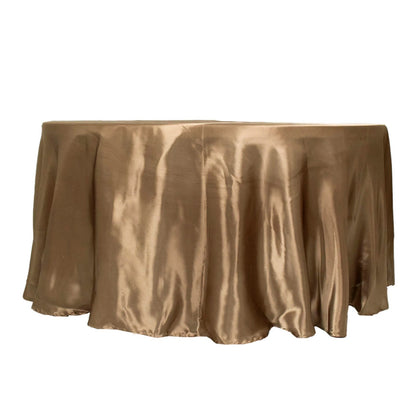 120inch Taupe Smooth Satin Round Tablecloth