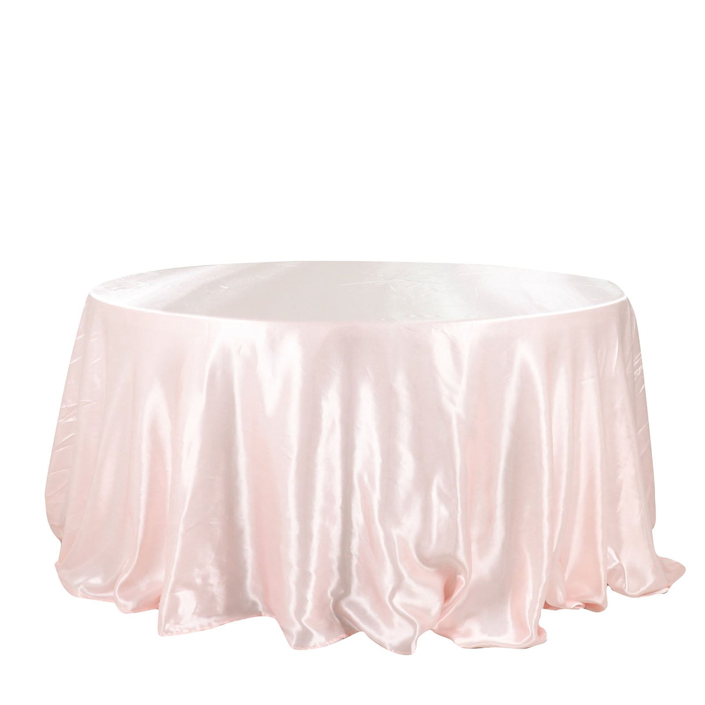 132 Inch Round Blush Rose Gold Tablecloth