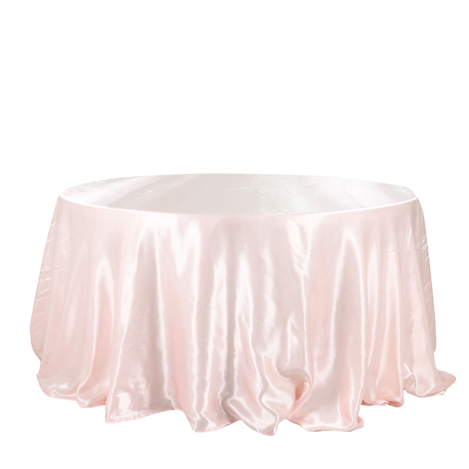 132 Inch Round Blush Rose Gold Tablecloth