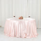132" Blush Seamless Satin Round Tablecloth
