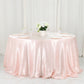 132 Inch Satin Tablecloth In Blush Rose Gold