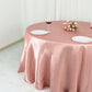 132 Inch Dusty Rose Satin Round Tablecloth