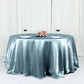 132" Dusty Blue Seamless Satin Round Tablecloth
