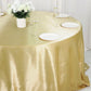 Champagne Satin Round Tablecloth 132 Inches Seamless 