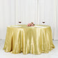 132" Champagne Seamless Satin Round Tablecloth