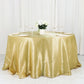 Champagne Satin Round Tablecloth 132 Inches Seamless 