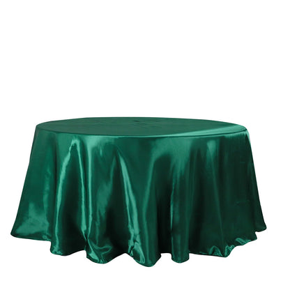 Hunter Emerald Green Satin Round Tablecloth
