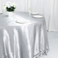 Silver Seamless Round Tablecloth Satin 132 Inches