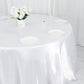 132 Inch White Satin Tablecloth Round